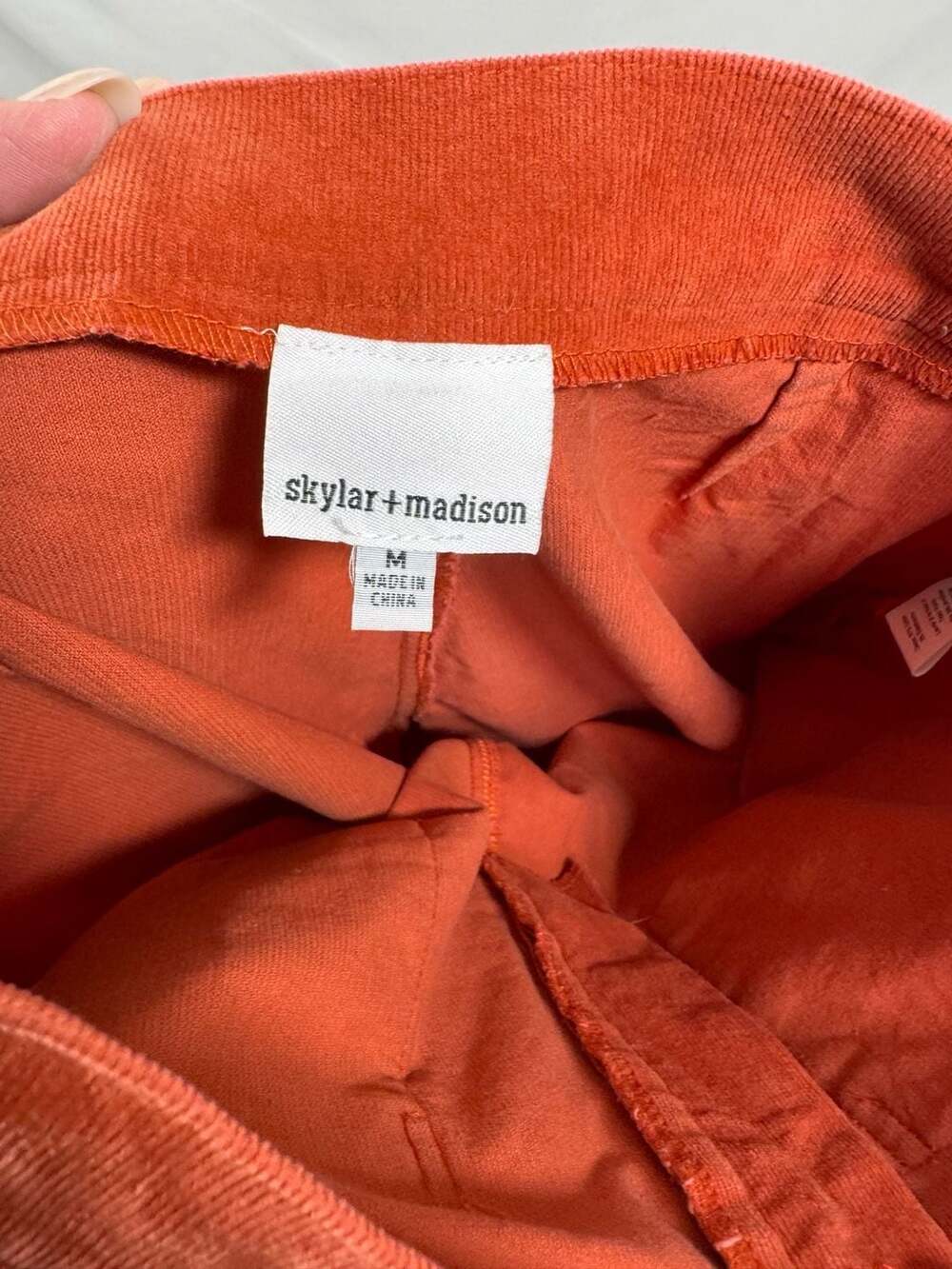 skylar+madison Rust Orange High-Rise Corduroy Wide-Leg Pants, Size Medium - Picture 3 of 10